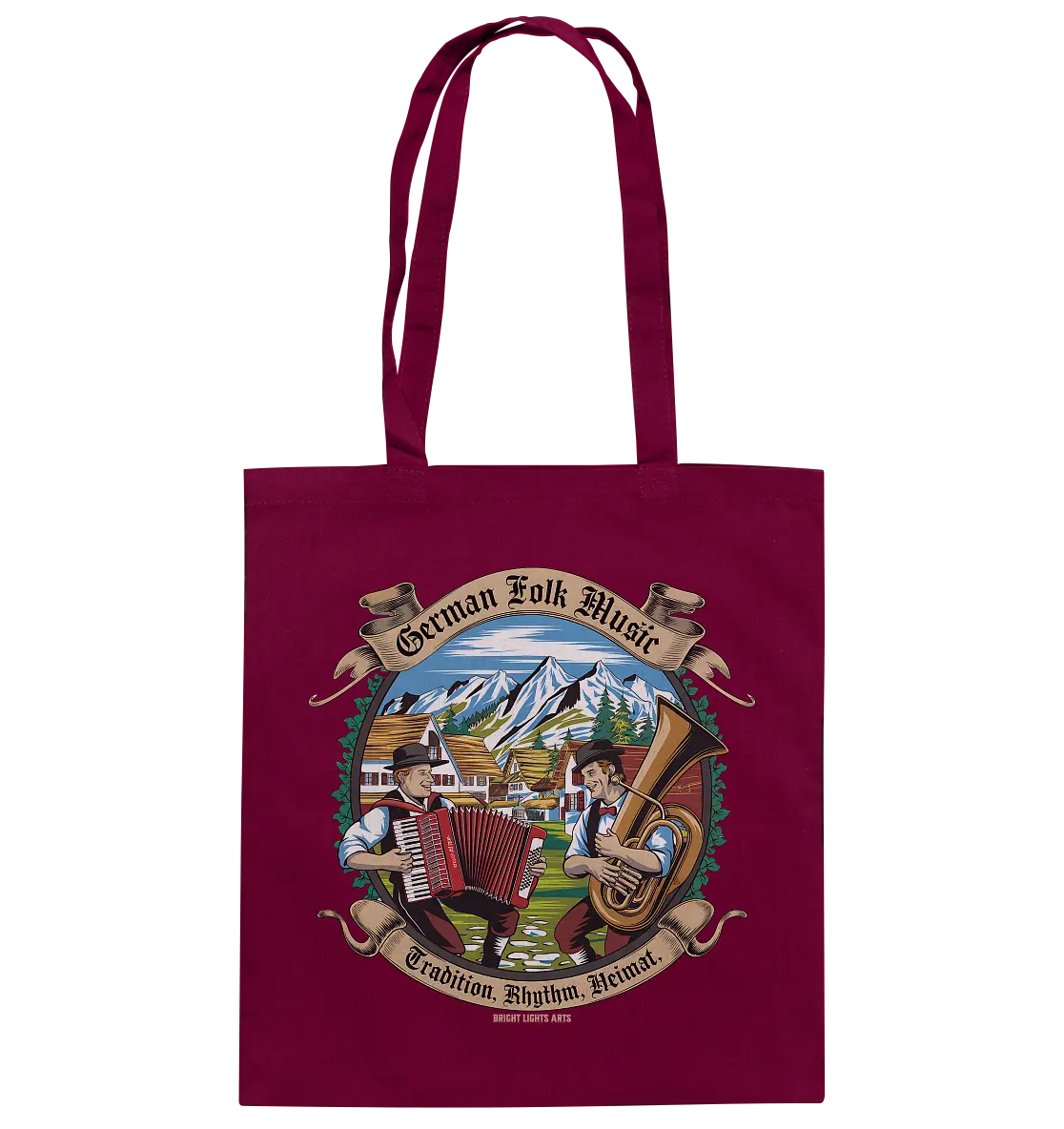 Traditionelle Klänge – Musikanten in den Alpen - Baumwolltasche Bright Lights Arts