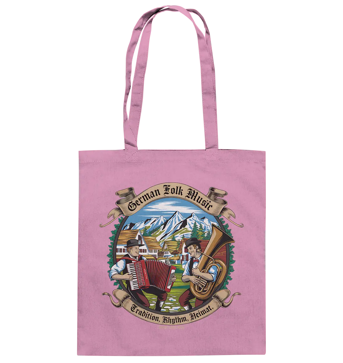 Traditionelle Klänge – Musikanten in den Alpen - Baumwolltasche Bright Lights Arts