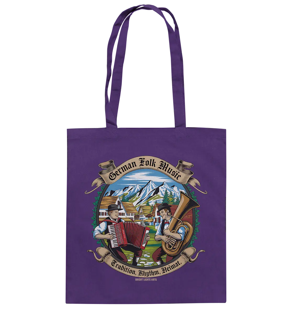 Traditionelle Klänge – Musikanten in den Alpen - Baumwolltasche Bright Lights Arts