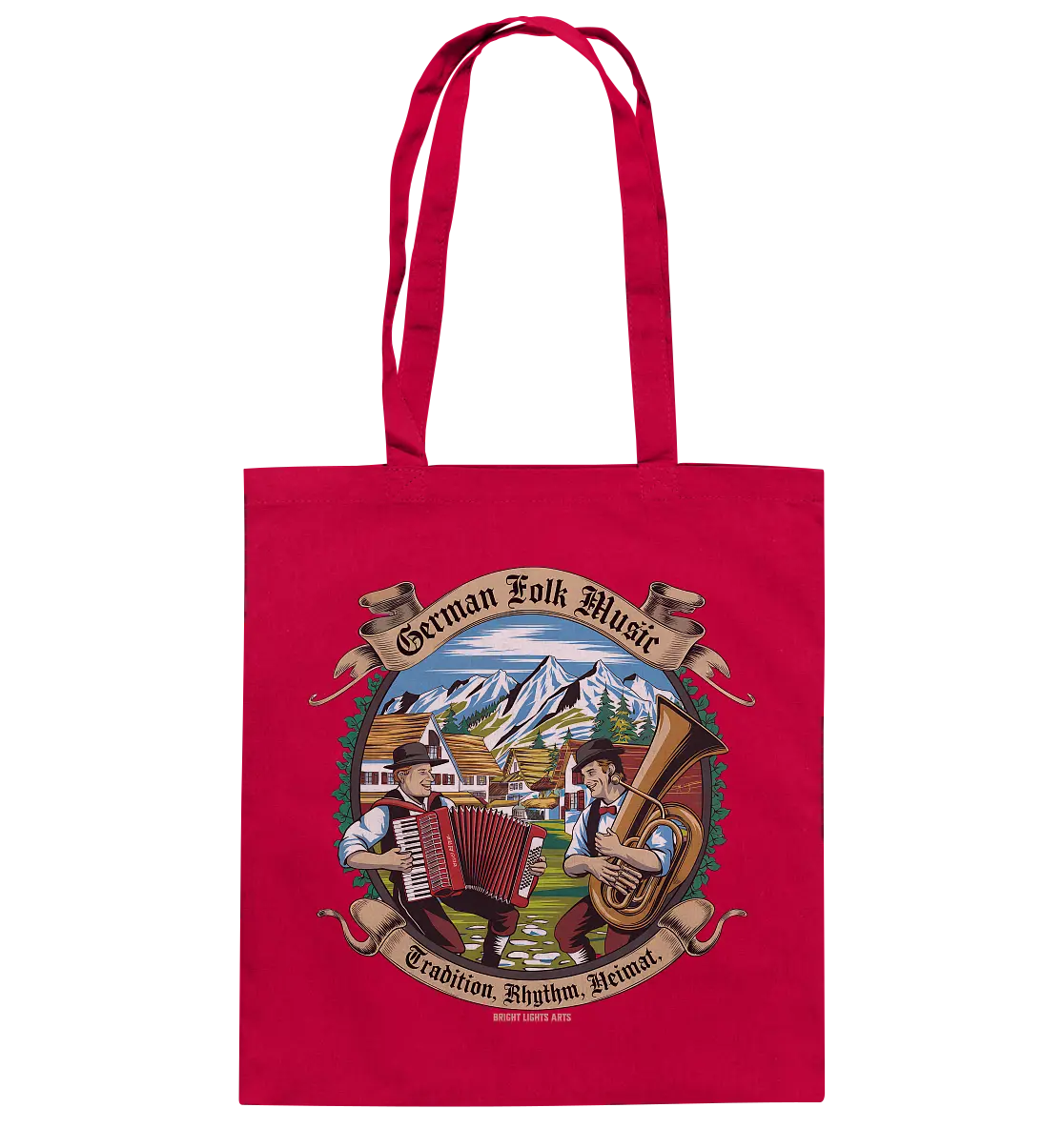 Traditionelle Klänge – Musikanten in den Alpen - Baumwolltasche Bright Lights Arts