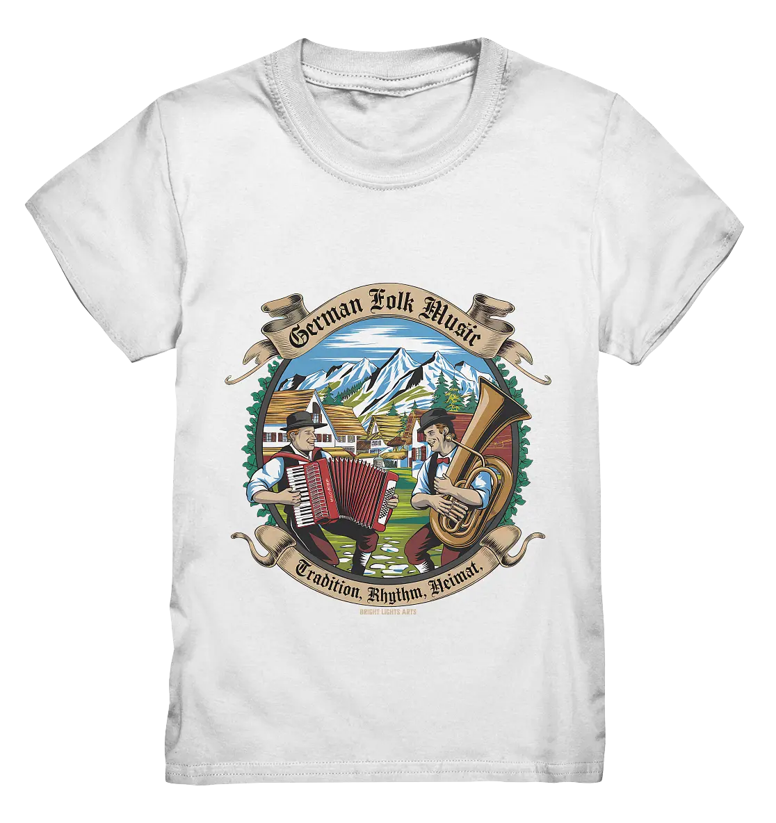 Traditionelle Klänge – Musikanten in den Alpen - Kids Premium Shirt Bright Lights Arts