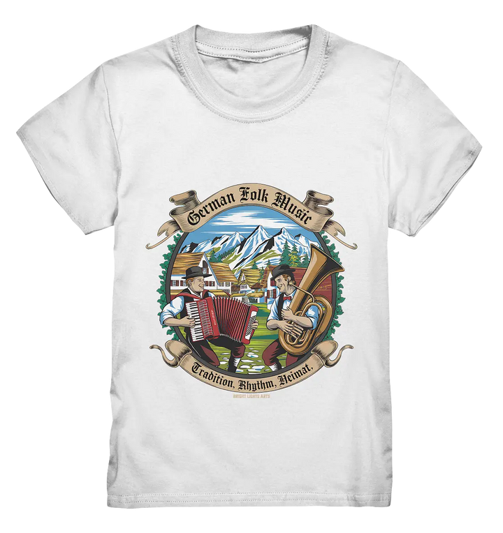 Traditionelle Klänge – Musikanten in den Alpen - Kids Premium Shirt Bright Lights Arts