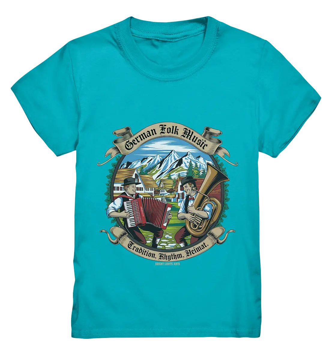 Traditionelle Klänge – Musikanten in den Alpen - Kids Premium Shirt Bright Lights Arts