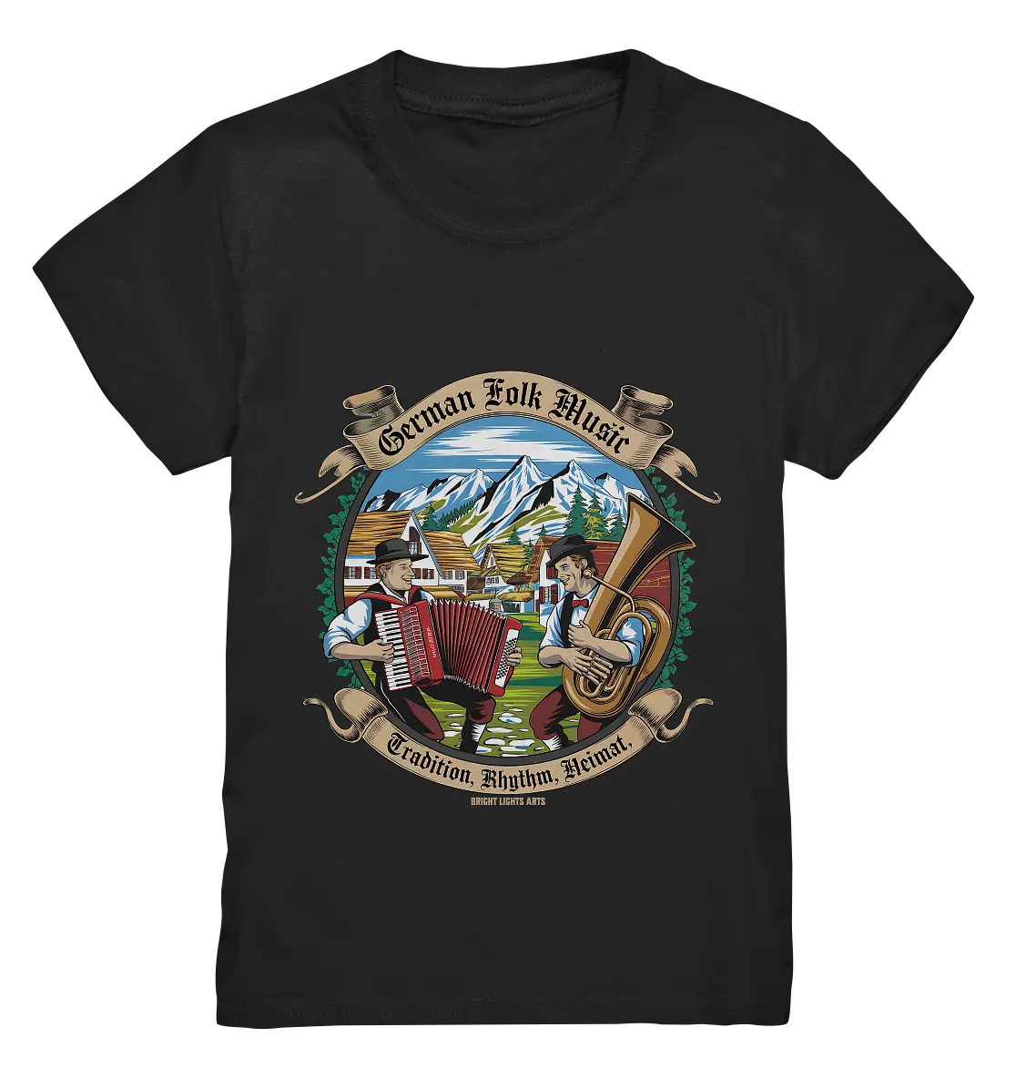 Traditionelle Klänge – Musikanten in den Alpen - Kids Premium Shirt Bright Lights Arts