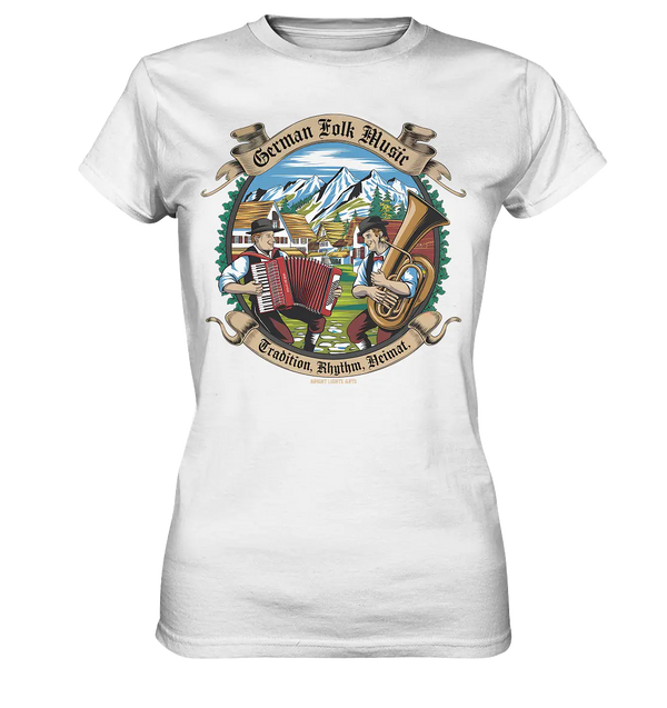 Traditionelle Klänge – Musikanten in den Alpen - Ladies Premium Shirt Bright Lights Arts