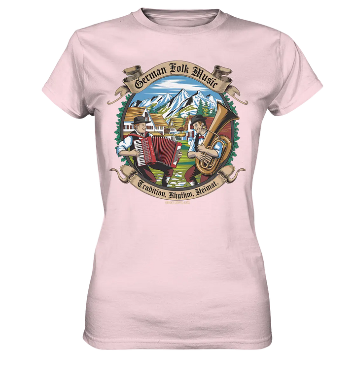 Traditionelle Klänge – Musikanten in den Alpen - Ladies Premium Shirt Bright Lights Arts