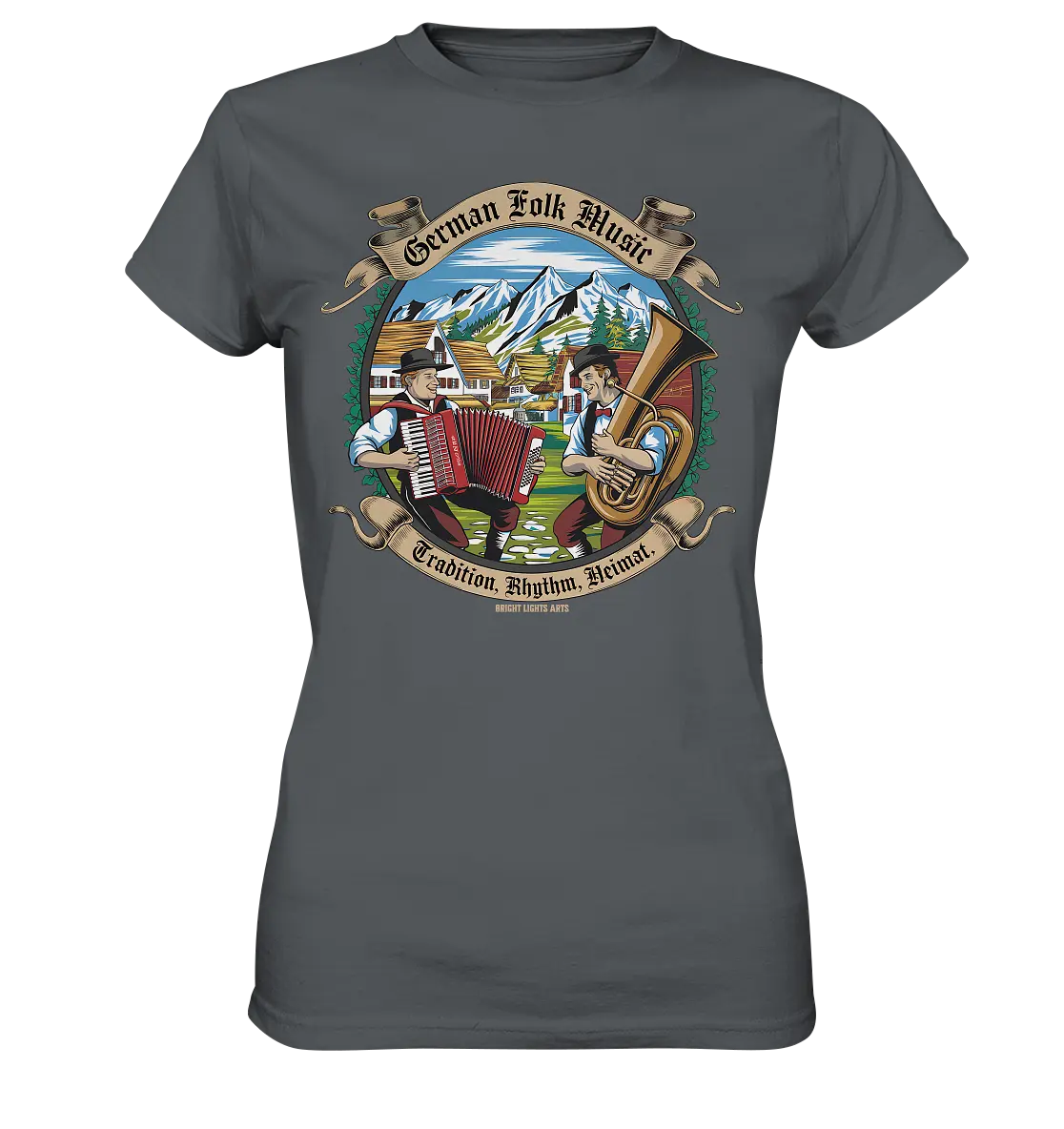 Traditionelle Klänge – Musikanten in den Alpen - Ladies Premium Shirt Bright Lights Arts