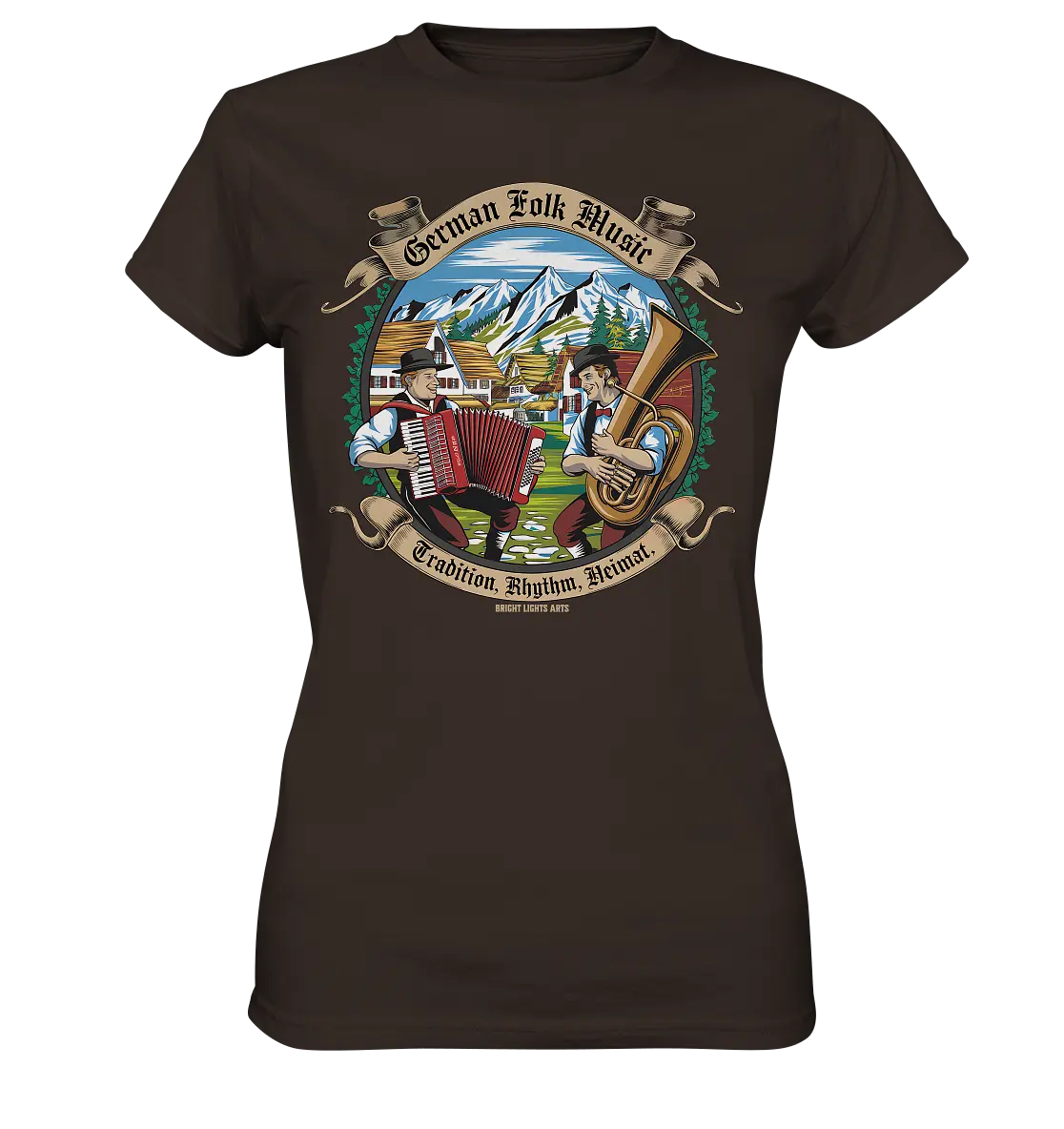 Traditionelle Klänge – Musikanten in den Alpen - Ladies Premium Shirt Bright Lights Arts