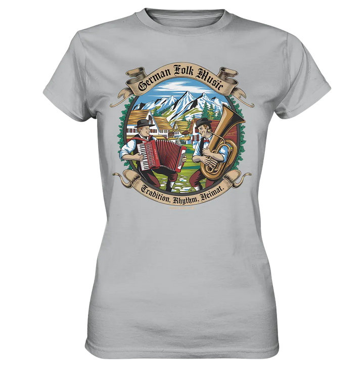 Traditionelle Klänge – Musikanten in den Alpen - Ladies Premium Shirt Bright Lights Arts