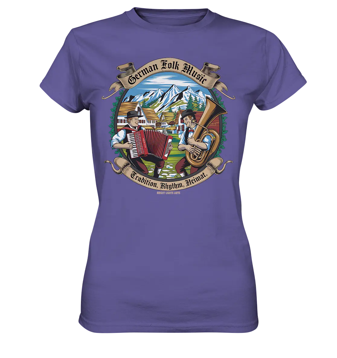 Traditionelle Klänge – Musikanten in den Alpen - Ladies Premium Shirt Bright Lights Arts