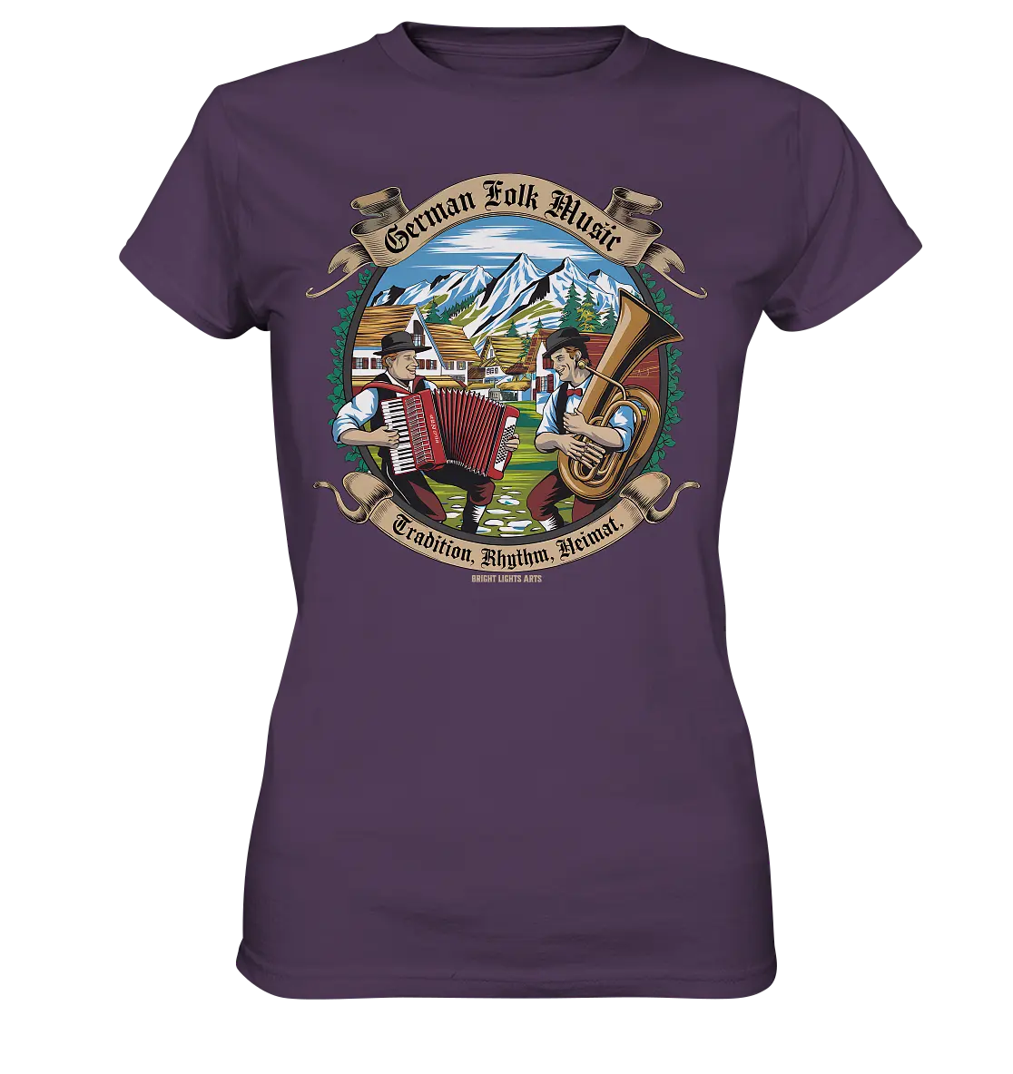 Traditionelle Klänge – Musikanten in den Alpen - Ladies Premium Shirt Bright Lights Arts