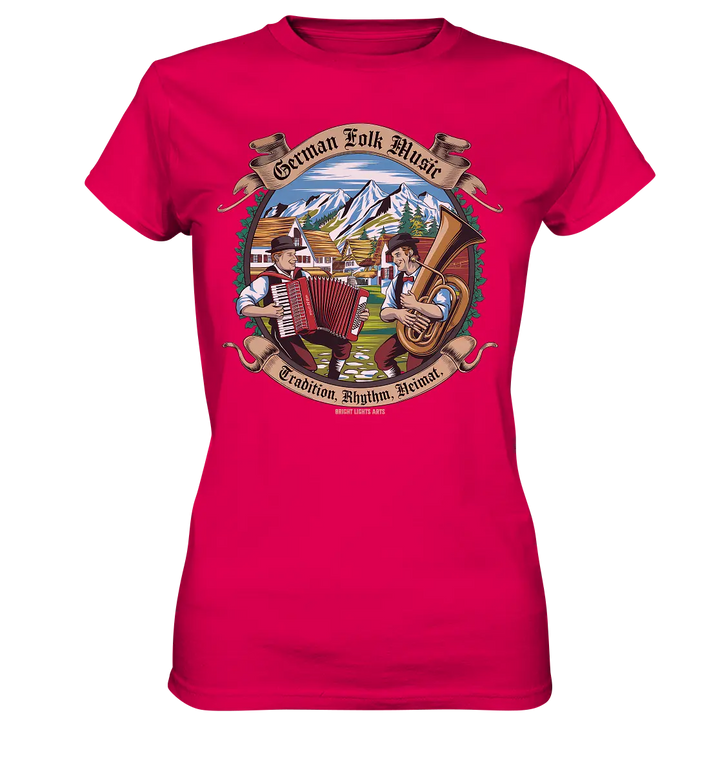Traditionelle Klänge – Musikanten in den Alpen - Ladies Premium Shirt Bright Lights Arts