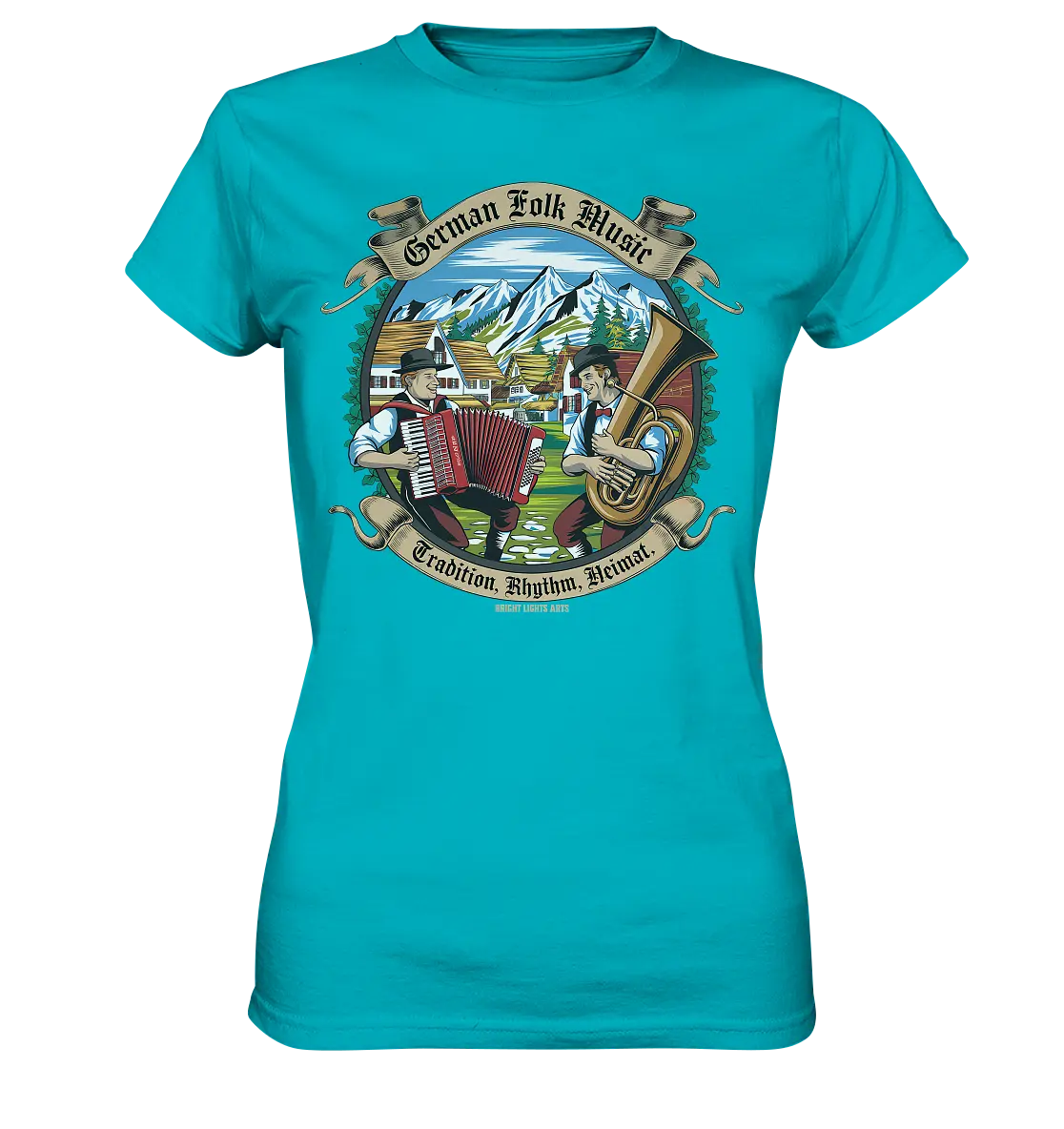 Traditionelle Klänge – Musikanten in den Alpen - Ladies Premium Shirt Bright Lights Arts