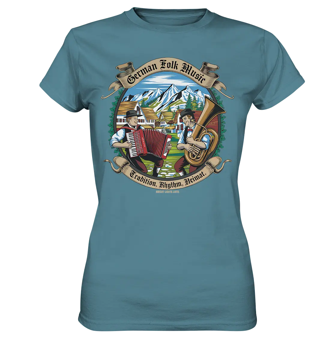 Traditionelle Klänge – Musikanten in den Alpen - Ladies Premium Shirt Bright Lights Arts