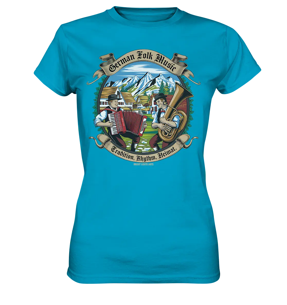 Traditionelle Klänge – Musikanten in den Alpen - Ladies Premium Shirt Bright Lights Arts