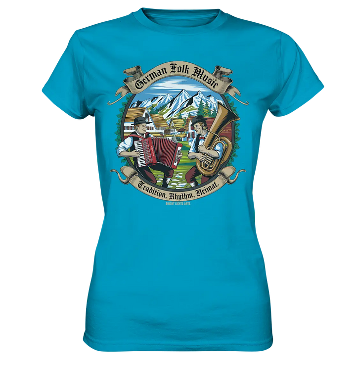 Traditionelle Klänge – Musikanten in den Alpen - Ladies Premium Shirt Bright Lights Arts