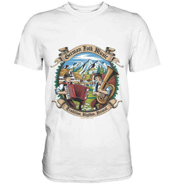 Traditionelle Klänge – Musikanten in den Alpen - Premium Shirt Bright Lights Arts