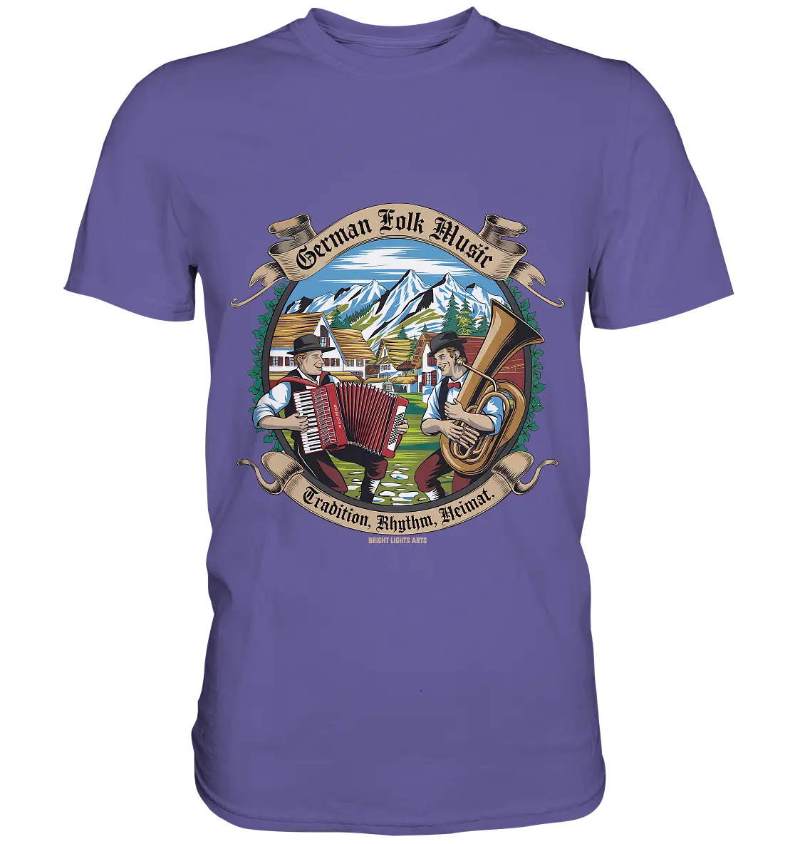 Traditionelle Klänge – Musikanten in den Alpen - Premium Shirt Bright Lights Arts