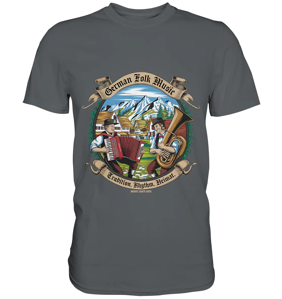 Traditionelle Klänge – Musikanten in den Alpen - Premium Shirt Bright Lights Arts