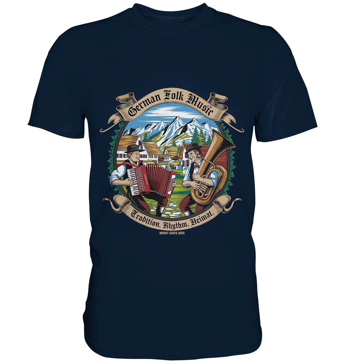 Traditionelle Klänge – Musikanten in den Alpen - Premium Shirt Bright Lights Arts