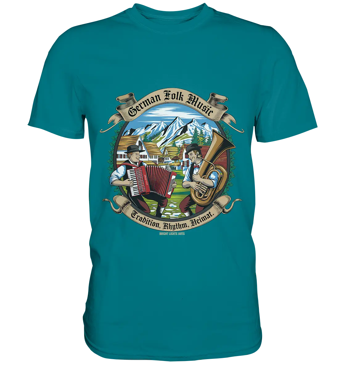 Traditionelle Klänge – Musikanten in den Alpen - Premium Shirt Bright Lights Arts
