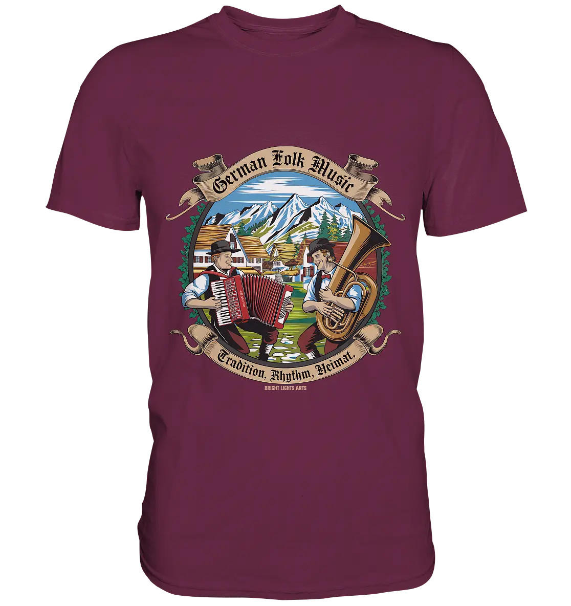 Traditionelle Klänge – Musikanten in den Alpen - Premium Shirt Bright Lights Arts