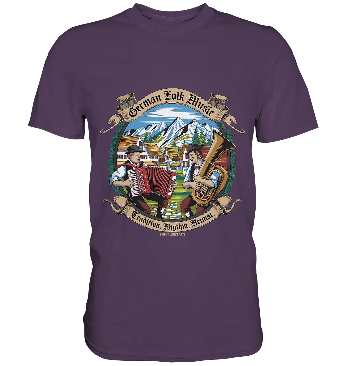 Traditionelle Klänge – Musikanten in den Alpen - Premium Shirt Bright Lights Arts
