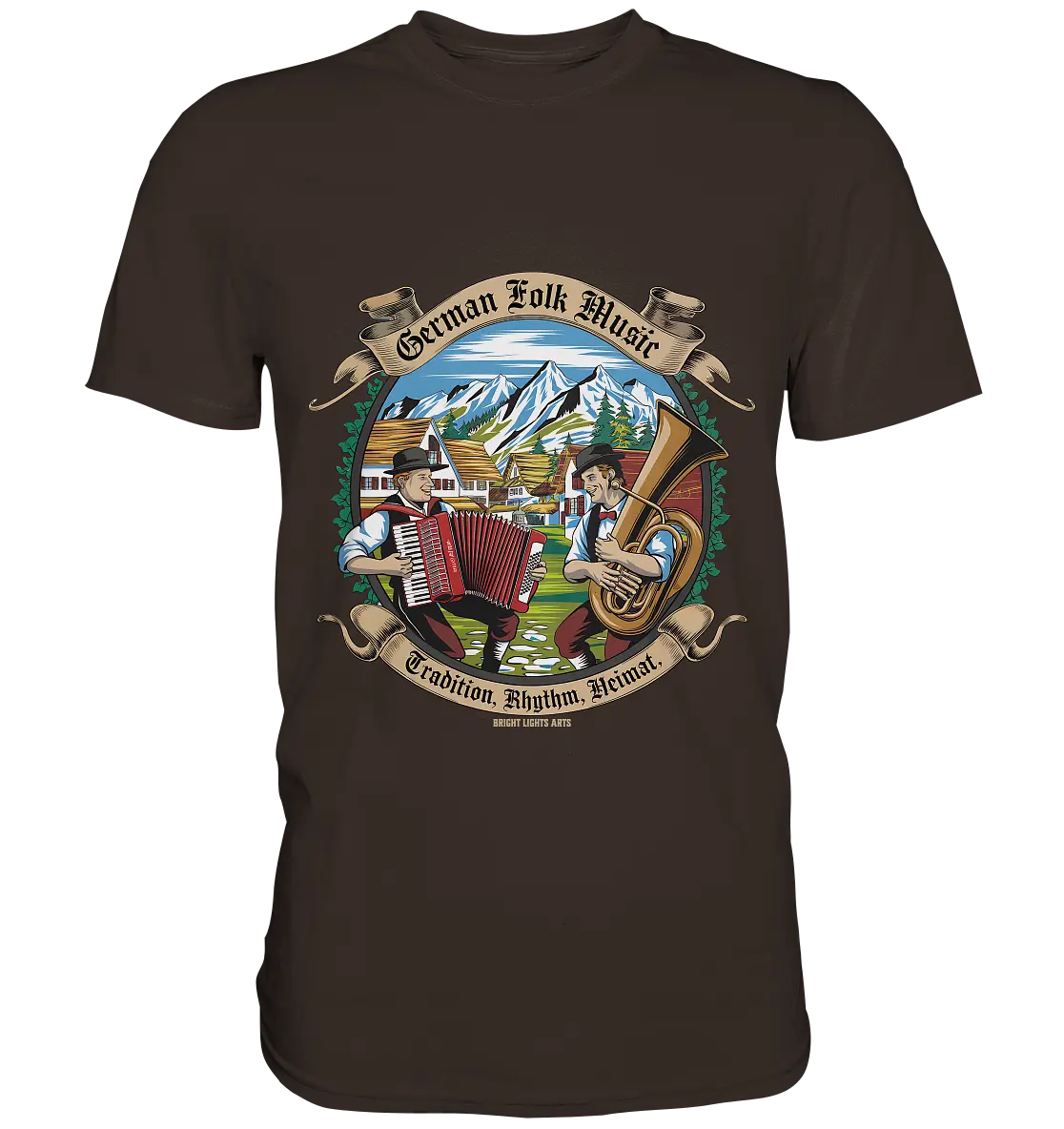 Traditionelle Klänge – Musikanten in den Alpen - Premium Shirt Bright Lights Arts