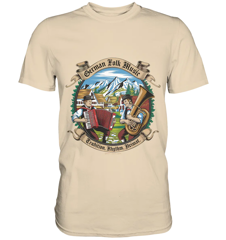 Traditionelle Klänge – Musikanten in den Alpen - Premium Shirt Bright Lights Arts