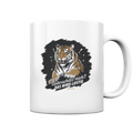 Unterschätz mich! Das wird lustig - Tiger Power - Tasse glossy Bright Lights Arts