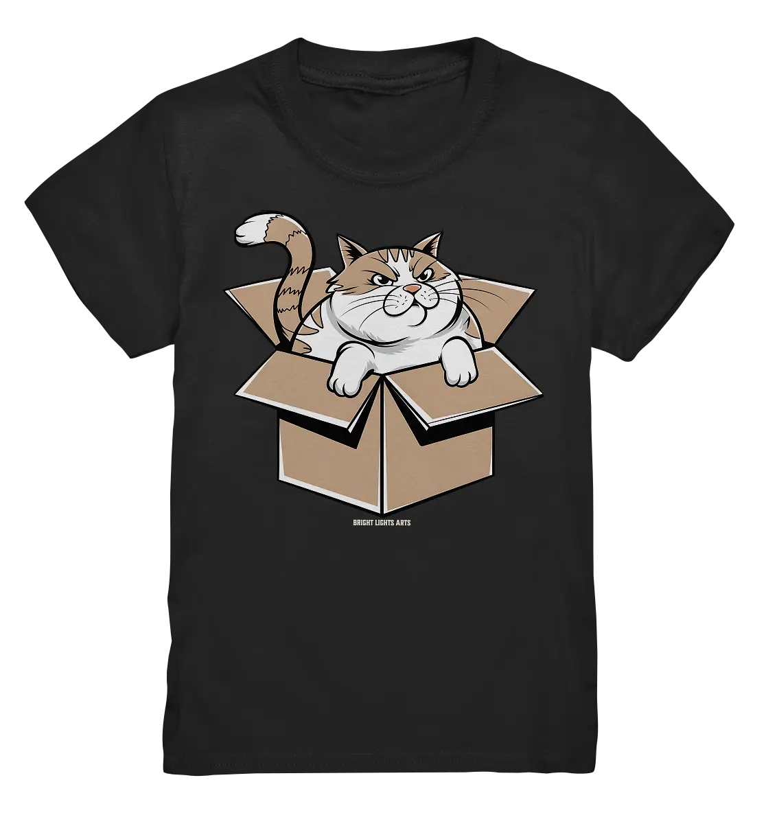 Verärgerter Kater in Kartonschachtel - Kids Premium Shirt Bright Lights Arts