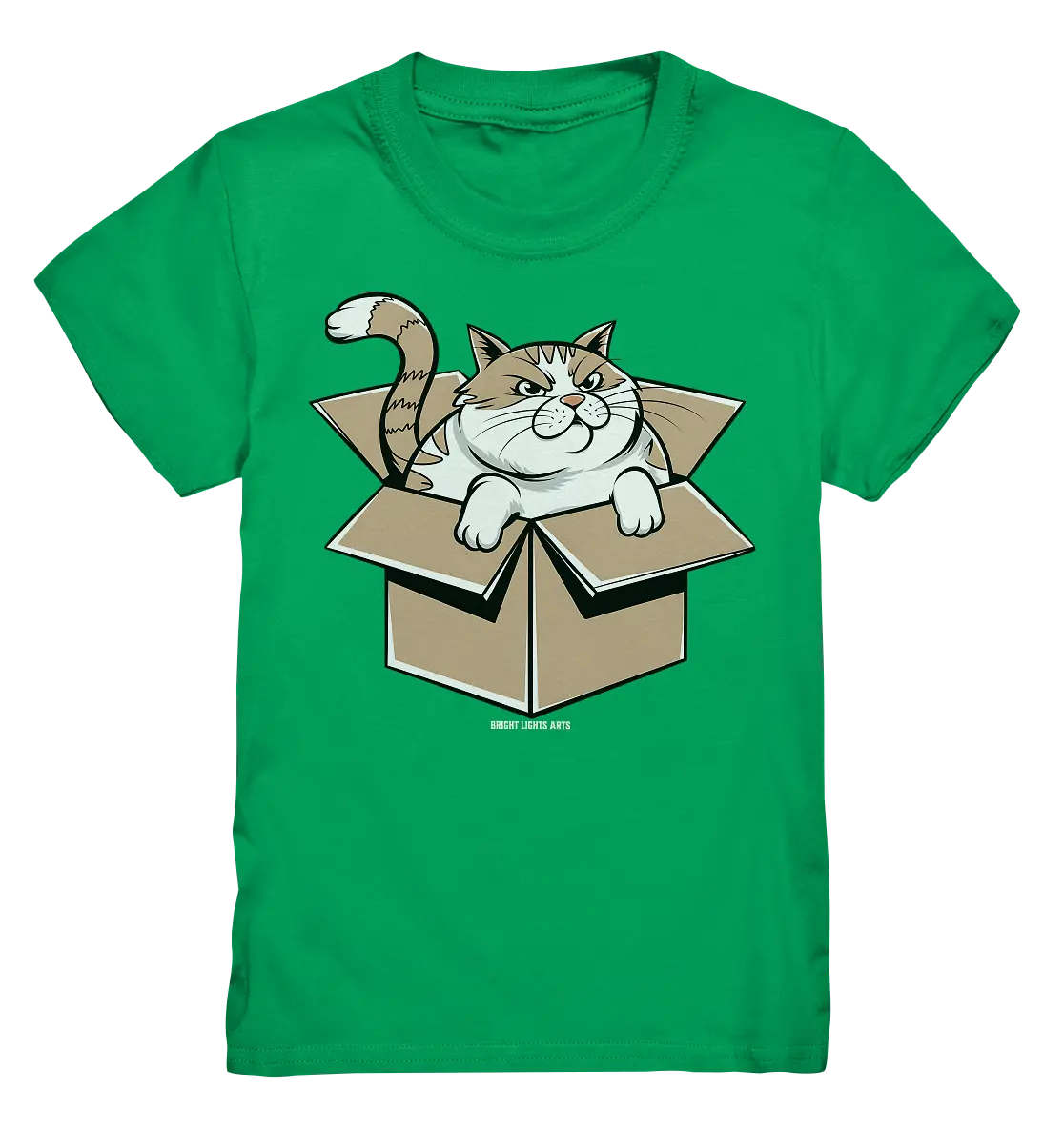 Verärgerter Kater in Kartonschachtel - Kids Premium Shirt Bright Lights Arts