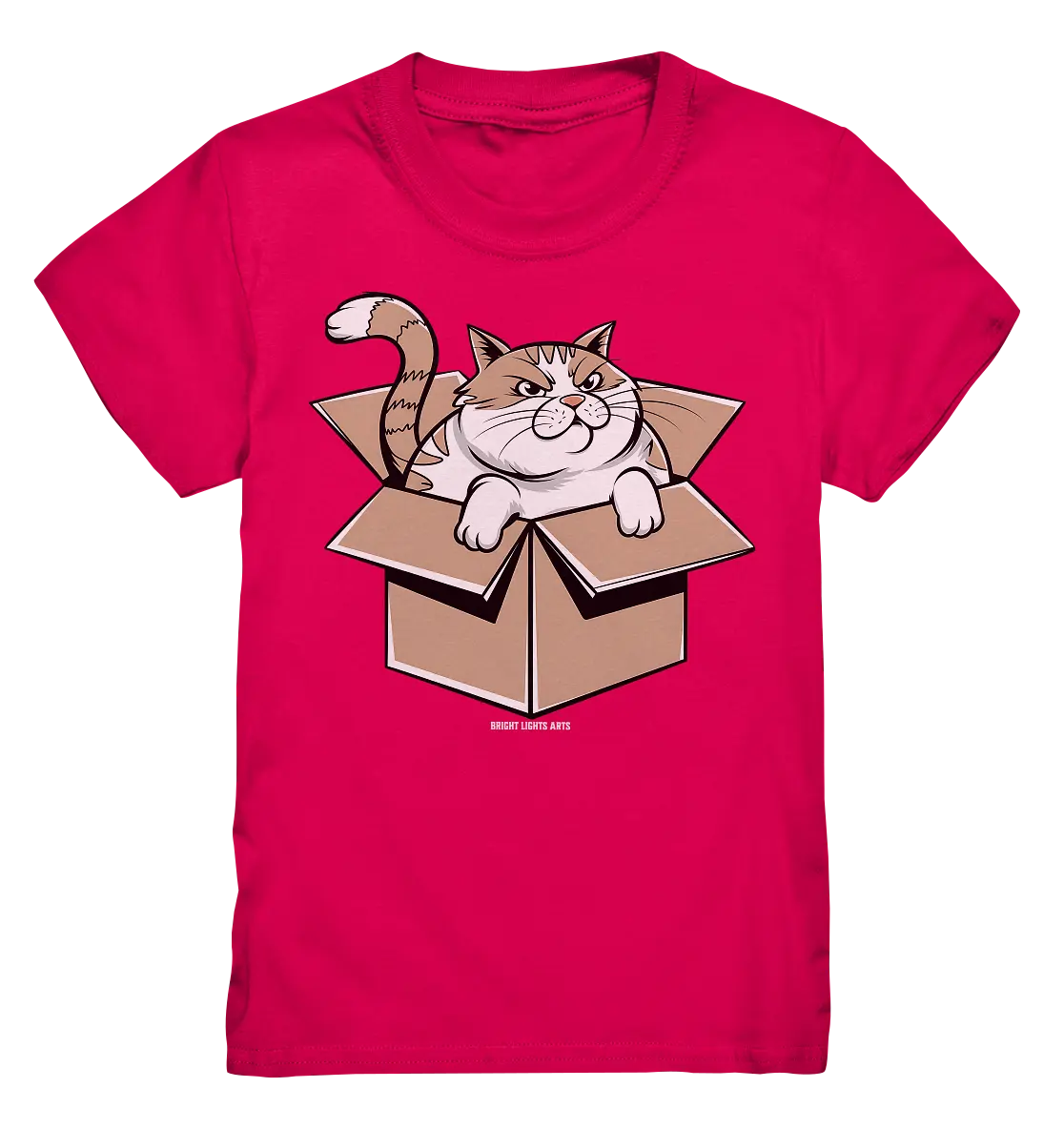 Verärgerter Kater in Kartonschachtel - Kids Premium Shirt Bright Lights Arts