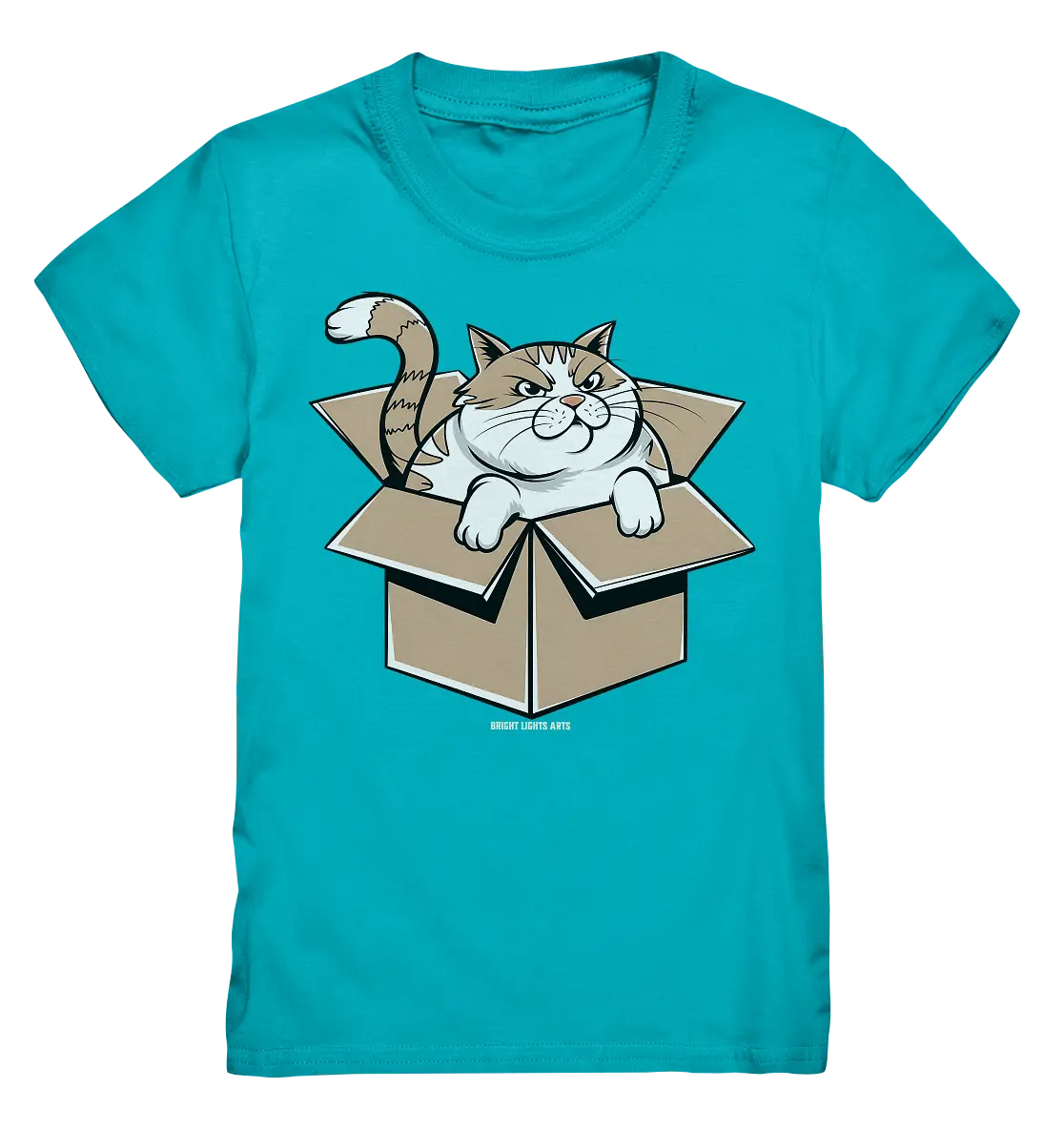 Verärgerter Kater in Kartonschachtel - Kids Premium Shirt Bright Lights Arts