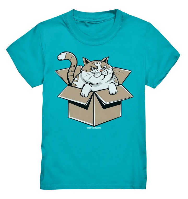 Verärgerter Kater in Kartonschachtel - Kids Premium Shirt Bright Lights Arts