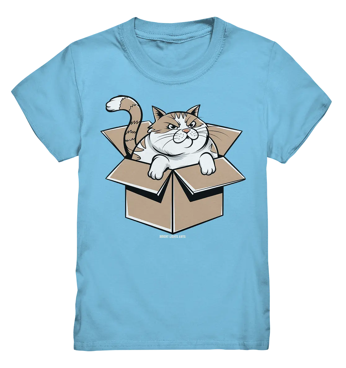 Verärgerter Kater in Kartonschachtel - Kids Premium Shirt Bright Lights Arts