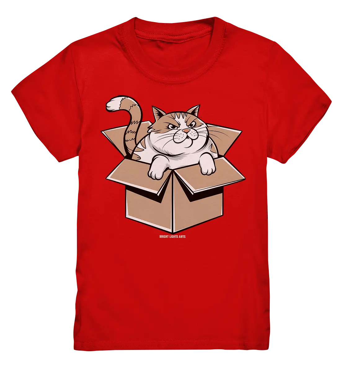 Verärgerter Kater in Kartonschachtel - Kids Premium Shirt Bright Lights Arts