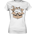Verärgerter Kater in Kartonschachtel - Ladies Premium Shirt Bright Lights Arts