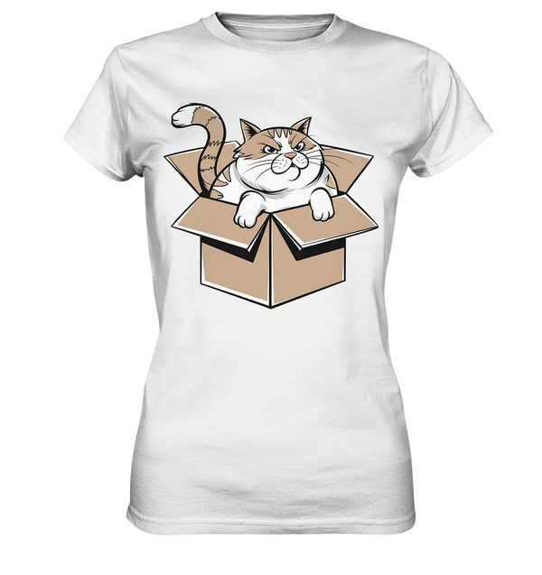 Verärgerter Kater in Kartonschachtel - Ladies Premium Shirt Bright Lights Arts