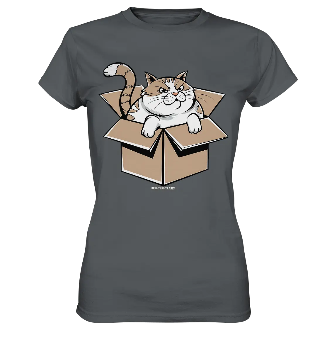 Verärgerter Kater in Kartonschachtel - Ladies Premium Shirt Bright Lights Arts