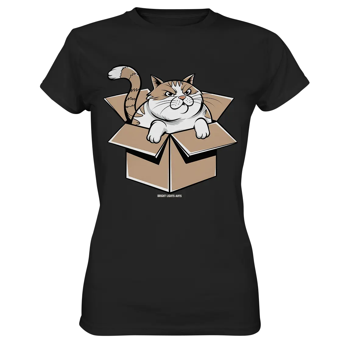 Verärgerter Kater in Kartonschachtel - Ladies Premium Shirt Bright Lights Arts