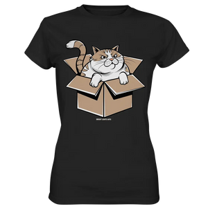 Verärgerter Kater in Kartonschachtel - Ladies Premium Shirt Bright Lights Arts