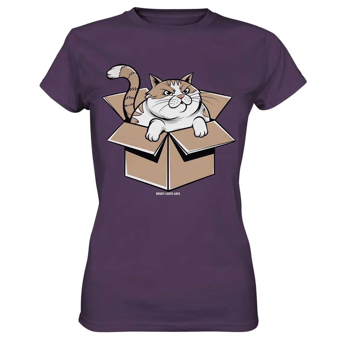 Verärgerter Kater in Kartonschachtel - Ladies Premium Shirt Bright Lights Arts
