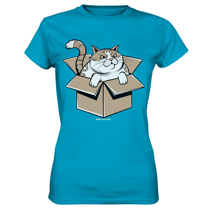 Verärgerter Kater in Kartonschachtel - Ladies Premium Shirt Bright Lights Arts