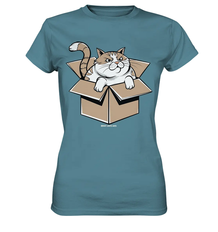 Verärgerter Kater in Kartonschachtel - Ladies Premium Shirt Bright Lights Arts