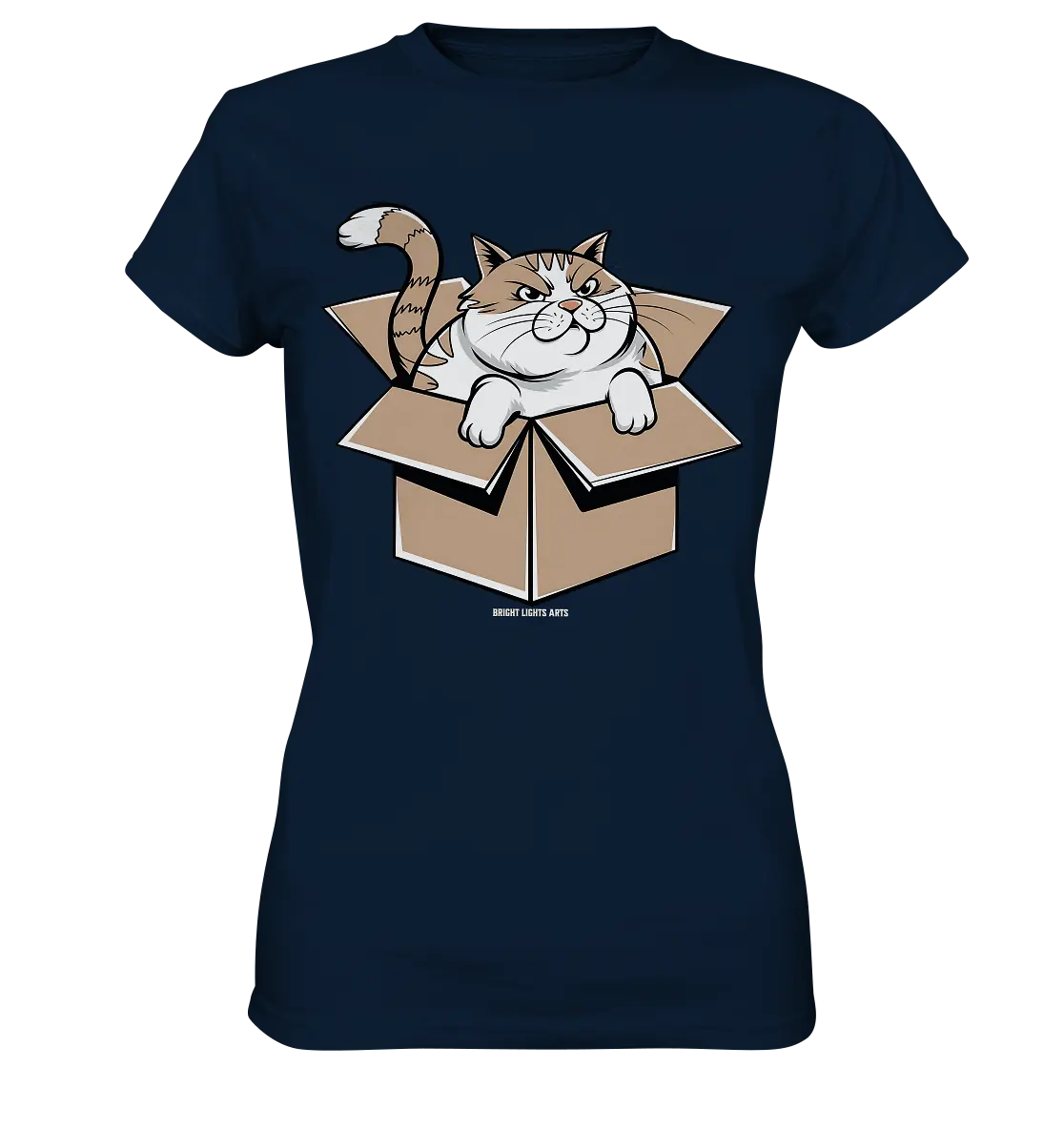 Verärgerter Kater in Kartonschachtel - Ladies Premium Shirt Bright Lights Arts