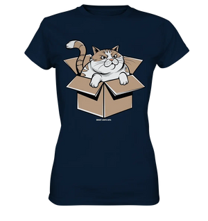 Verärgerter Kater in Kartonschachtel - Ladies Premium Shirt Bright Lights Arts