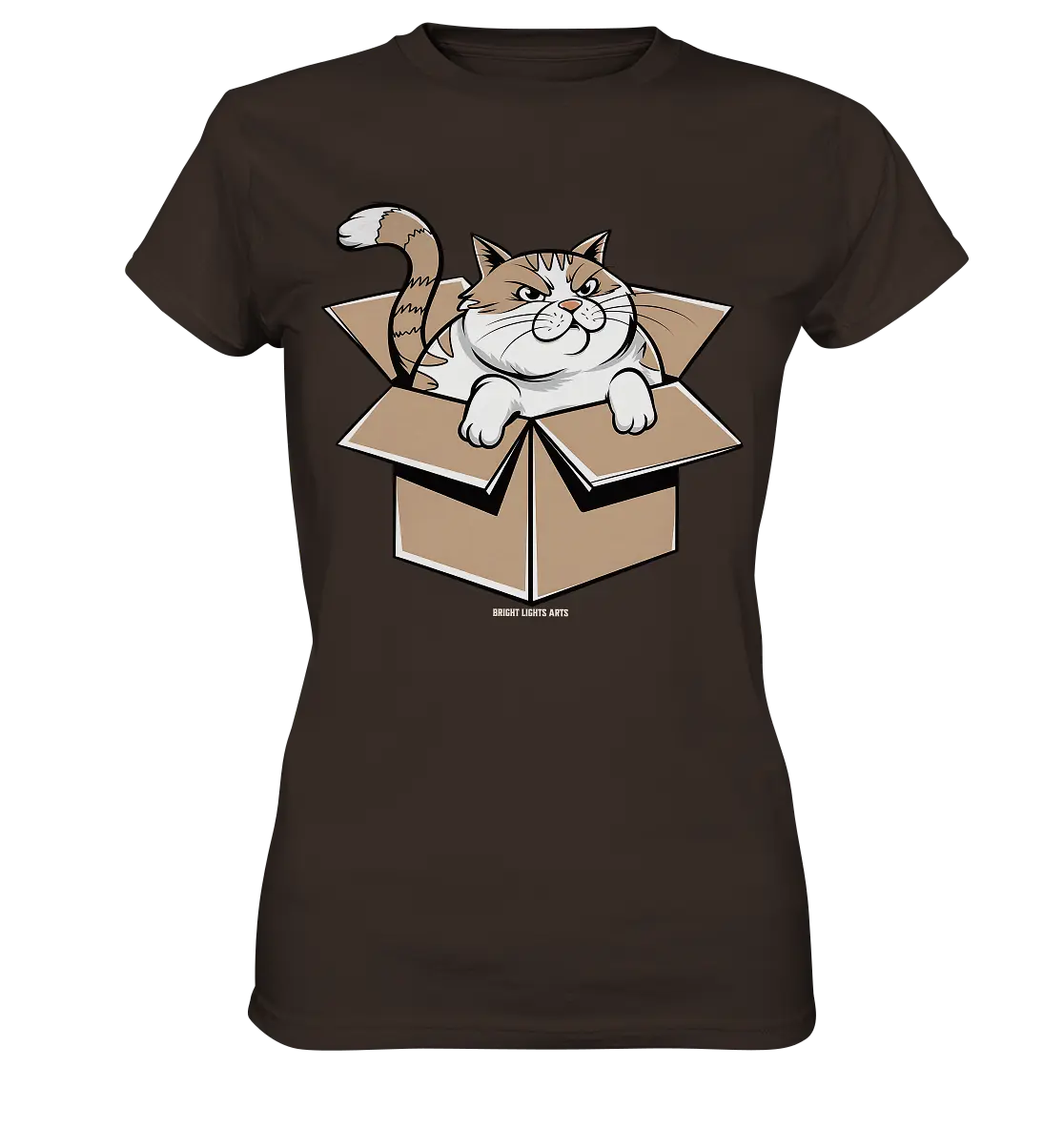 Verärgerter Kater in Kartonschachtel - Ladies Premium Shirt Bright Lights Arts