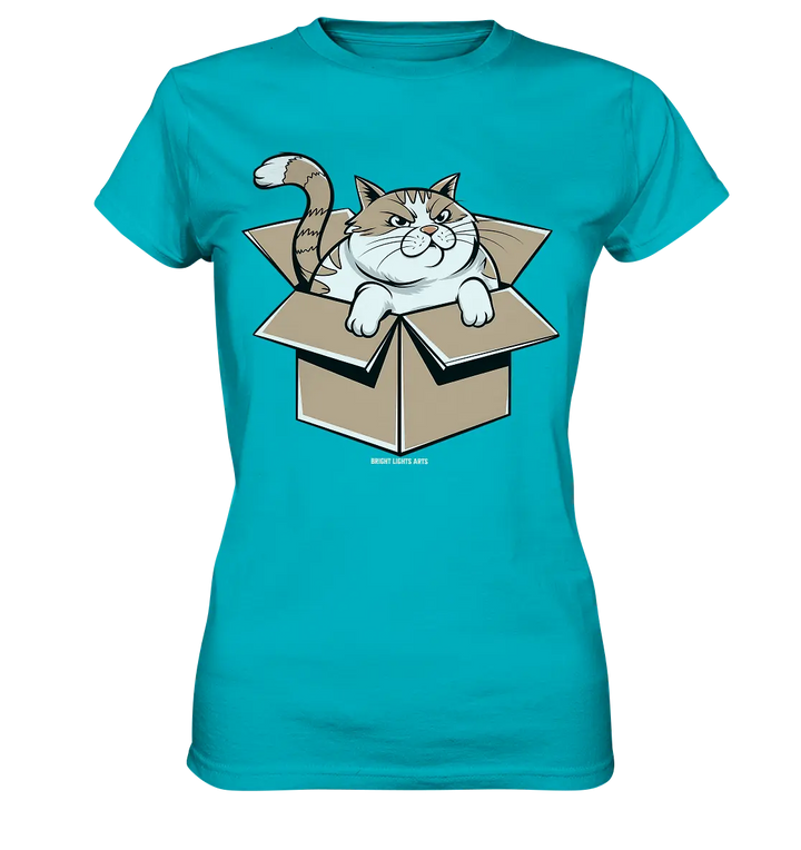 Verärgerter Kater in Kartonschachtel - Ladies Premium Shirt Bright Lights Arts