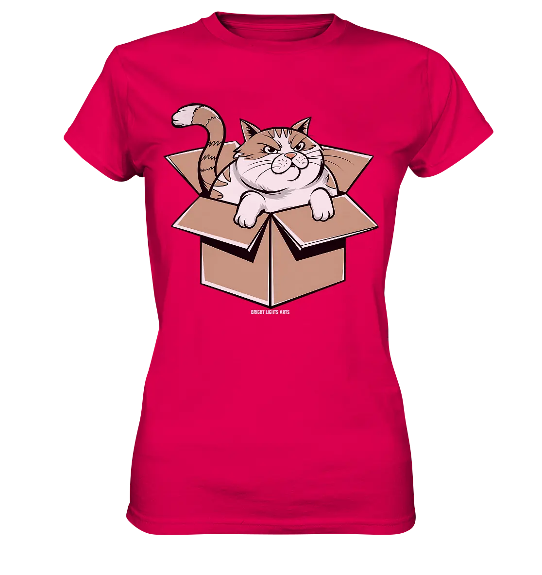 Verärgerter Kater in Kartonschachtel - Ladies Premium Shirt Bright Lights Arts